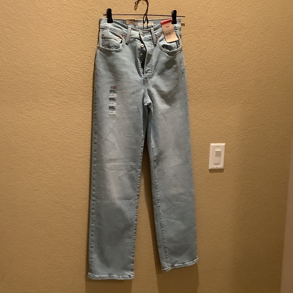 Levi's Light Blue High-Rise Straight Leg Jeans